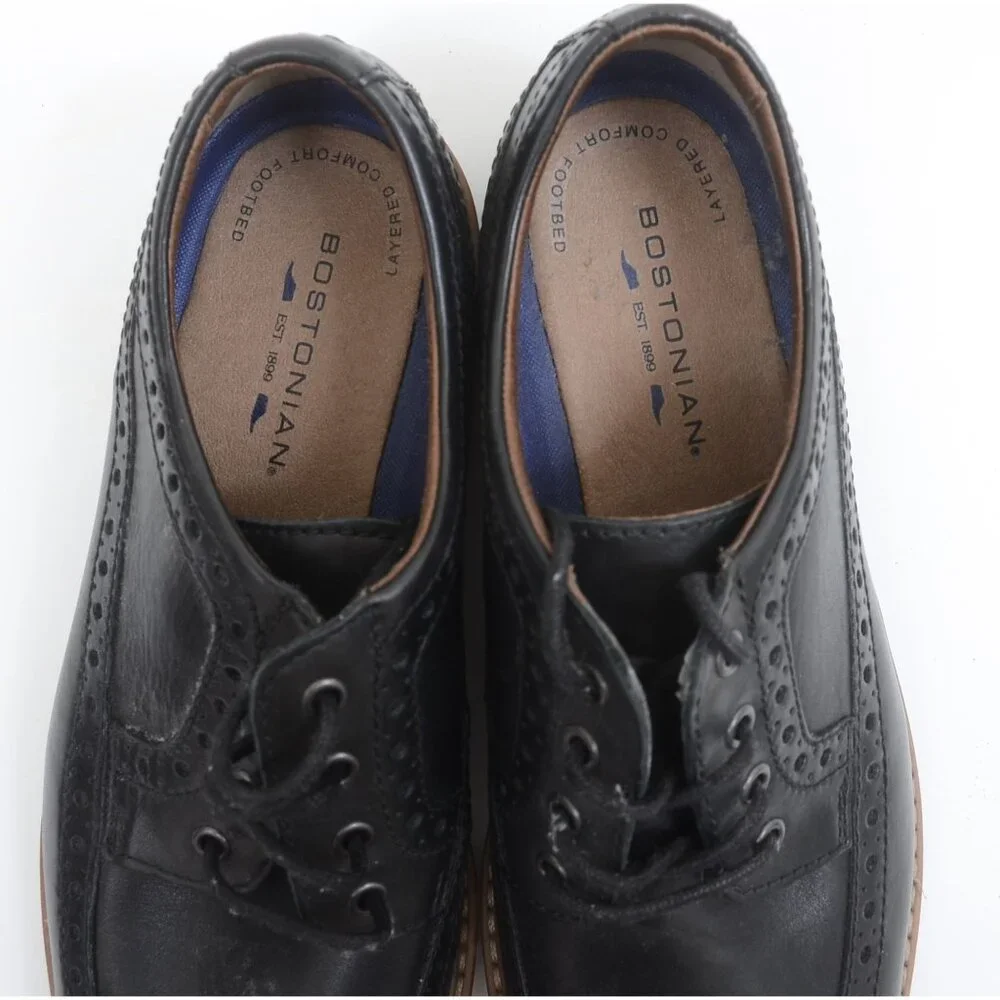 Bostonian Men's Melshire Wing‎ Black Tumbled Leather Oxford US 9M
